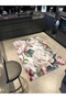 Powder Themed Flower Rose Patterned Creative Modern Decorative Carpet 3421 - 3