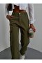 Khaki Color Lycra Back Pocketless Model Cargo Palazzo Trousers