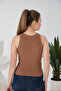 Biscuit Blue Zargo Model Set of 2 Fitted Wide Piping Halter Neck Ribbed Flexible Knitted Crop Blouse - 6
