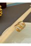 Gold hoop earring 3 cm diameter - 3