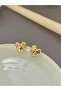 Gold stone heart women's earrings