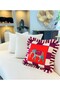 Elephant Patterned Purple Velvet Throw Pillow Cover - Hope Series Special Design Frilly - 2