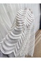 Linen Titi Pearl White Embroidered on the Floor 1-3 Thin Pleat Living Room Tulle Curtain, High Quality Tulle Curtain - 5