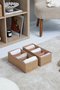 2-Piece Jute 6-Compartment Children's Room Closet Drawer Underwear Sock Organizer Honeycomb Accordion Organizer - 2