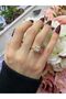 Gold Color Square Single Stone Baguette Zircon Stone Adjustable Women's Ring