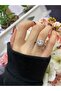Silver Color Square Single Stone Baguette Zircon Stone Adjustable Women's Ring - Mother's Day Gift - 6