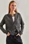 Women's Black Buttoned Boucle Cardigan 20234520 - 7