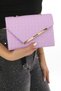 Lilac Colored Checkered Magnetic Cover New Season Envelope Bag with Hand and Shoulder Strap