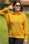 V Polo Collar Thessaloniki Knit Long Sleeve Five Button Standard Size Winter Basic Knitwear Cardigan - 3