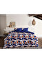 Satin Duvet Cover Set Diego Double - Navy Blue