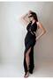 Bohemian Dress Linen Fabric Dress Chest Low-cut Dress Slit Detail Summer Eibise