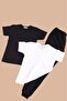 Set of 2 Crew Neck Basic Short Sleeve T-Shirts and 1 Plain Tracksuit Bottom (GIRLS-BOY) - 2