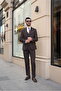 Men's Suit Metal Button Swallow Collar Italian Cut Slim Fit Jacket Pants - 4
