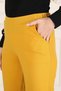 Large Size Women's Daily Elastic Waist Pocketed Crepe Skuba Carrot Cut Women's Elegant Trousers-yellow - 8