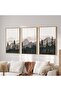 3 Piece Wooden Framed Painting Set Black Sage Mount