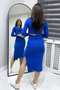 Women's Skirt Crop Double Set Black, Claret Red, Cobalt Blue - 4