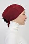 Practical Seamless Tied Non-Slip Hijab Bonnet - Claret Red - 5
