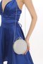 Silver Color Glittering Stone Design Bracelet Ring Evening Dress Portfolio Clutch Bag - 3