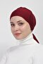 Practical Seamless Tied Non-Slip Hijab Bonnet - Claret Red - 2