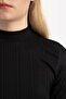 Regular Fit Half Turtleneck Ribbed Camisole Short Sleeve T-Shirt B1177Ax24Sp - 5