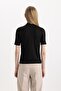 Regular Fit Half Turtleneck Ribbed Camisole Short Sleeve T-Shirt B1177Ax24Sp - 6