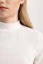 Regular Fit Half Turtleneck Ribbed Camisole Short Sleeve T-Shirt B1177Ax24Sp - 5