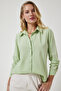 Women's Light Green Soft Textured Basic Shirt DD01297 - 3
