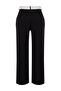 Siyah Yüksek Bel Kontrast Asimetrik Kemerli Wide Leg Dokuma Pantolon TBBSS24AR00016 - 8