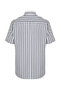 Gri Slim Fit Çizgili Gömlek Kısa Kollu TMNSS24GO00038 - 8