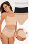 Women's Laser Cut High Waist Lace 3-Piece Panties Set - Kts3105 Model-1