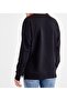 Siyah Basic Kadın Oversize Sweatshirt - 5