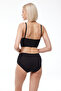 Women's Black 6 Pack 100% Cotton High Waist Jacquard Slip Panties 351 - 3