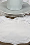 Round Cream&Cream 6-Piece Cocktail Coffee Serving Napkin Glazed Embroidery Embroidered Gardenia Serving Bowl - 2
