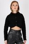 Polo Collar Long Sleeve Hair Braided Four Button Crop Short Knitwear Cardigan - 4
