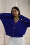 V-neck Long Sleeve Hair Braided Four Button Standard Size Winter Knitwear Cardigan - 3