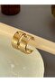 Gold hoop earring 3 cm diameter