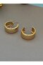 Gold hoop earring 3 cm diameter - 2