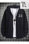 23 Logo Sweatshirt Zippered Cardigan