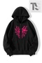 Red Heart Spider Web Sweatshirt Zippered Cardigan