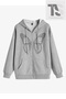 Butterfly Design Sweatshirt Zippered Cardigan