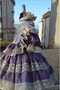 Purple Antiallergic Cotton Fabric Top Cream Lace Vintage Birthday Dress - 5