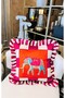 Elephant Patterned Purple Velvet Throw Pillow Cover - Hope Series Special Design Frilly - 4