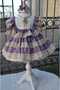 Purple Antiallergic Cotton Fabric Top Cream Lace Vintage Birthday Dress - 7