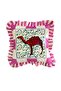 Camel Patterned Pink Velvet Throw Pillow Cover - Hope Series Special Design Frilly - 6