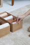 2-Piece Jute 6-Compartment Children's Room Closet Drawer Underwear Sock Organizer Honeycomb Accordion Organizer - 3