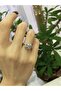 Silver Color Square Single Stone Baguette Zircon Stone Adjustable Women's Ring - Mother's Day Gift - 4