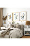 3 Piece Wooden Framed Painting Set Winterflower