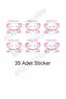 35 Pieces 4 cm My Tooth Wheat Came Out Pink Fun Cute Tooth Decal Sticker