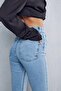 Benjamin Levon Flare Jeans Spanish Blue Jeans High Waist Ice Snow Wash Spanish Denim Pants - 2