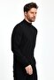 Men's Winter Kangaroo Pocket Zip Black Knitwear Sweater - 3